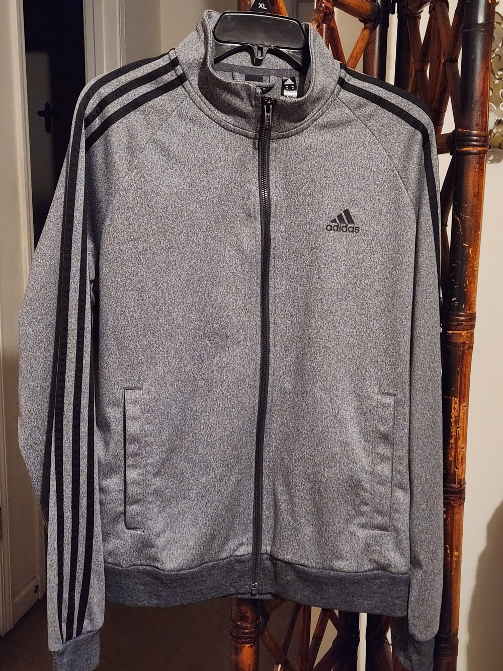 adidas Gray and Black Men's Full-Zip Track Jacket
